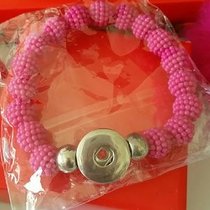 Pink beaded bracelet handmade